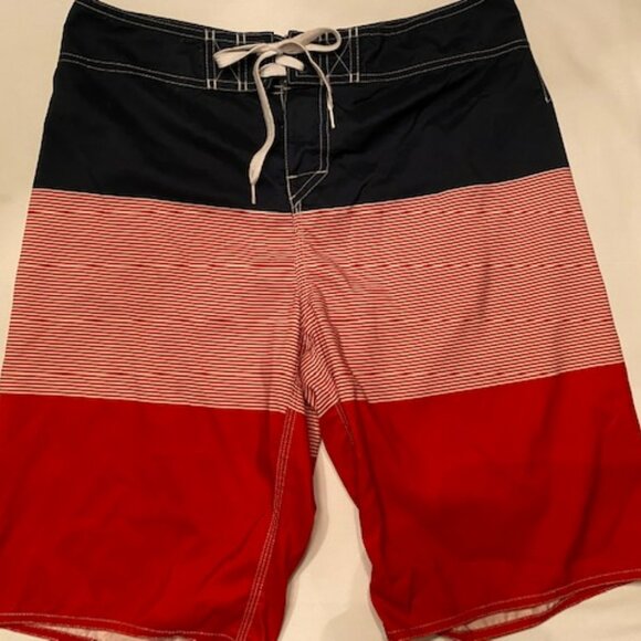 Hang Ten - Size 30 Men's Board Shorts - Red, White, Navy Swim Board Shorts - Picture 11 of 11
